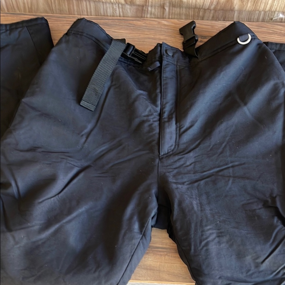 Pre-owned SLALOM Black Snow Pants with Adjustable Straps see the measurements